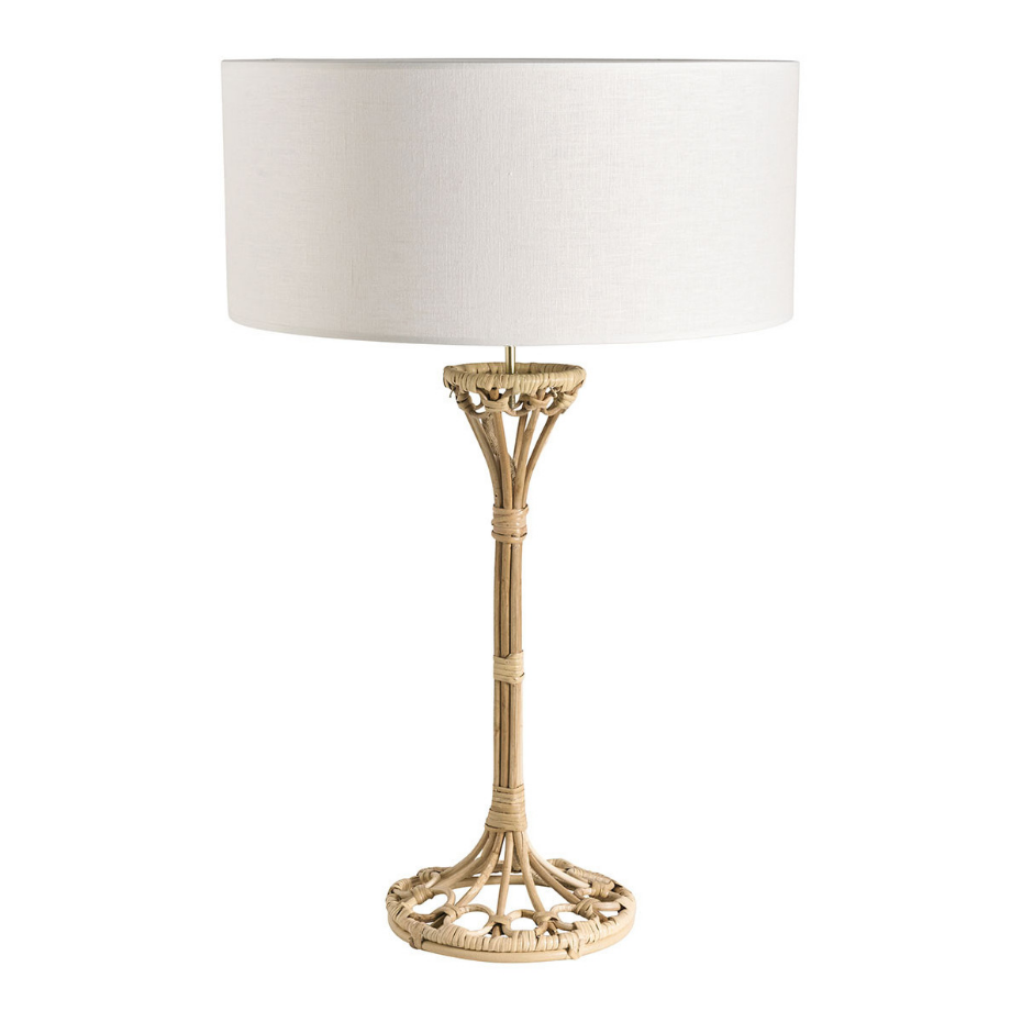 Pied de lampe en rotin