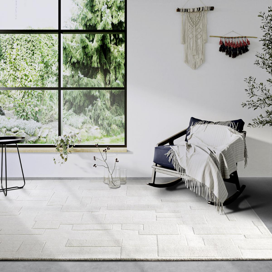 Tapis salon, motif géométrique authentique, WILHELMINE, tissé main