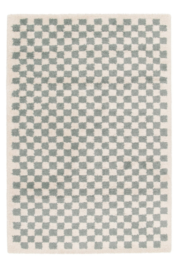 Tapis damier poils longs doux et volumineux CHECKERS