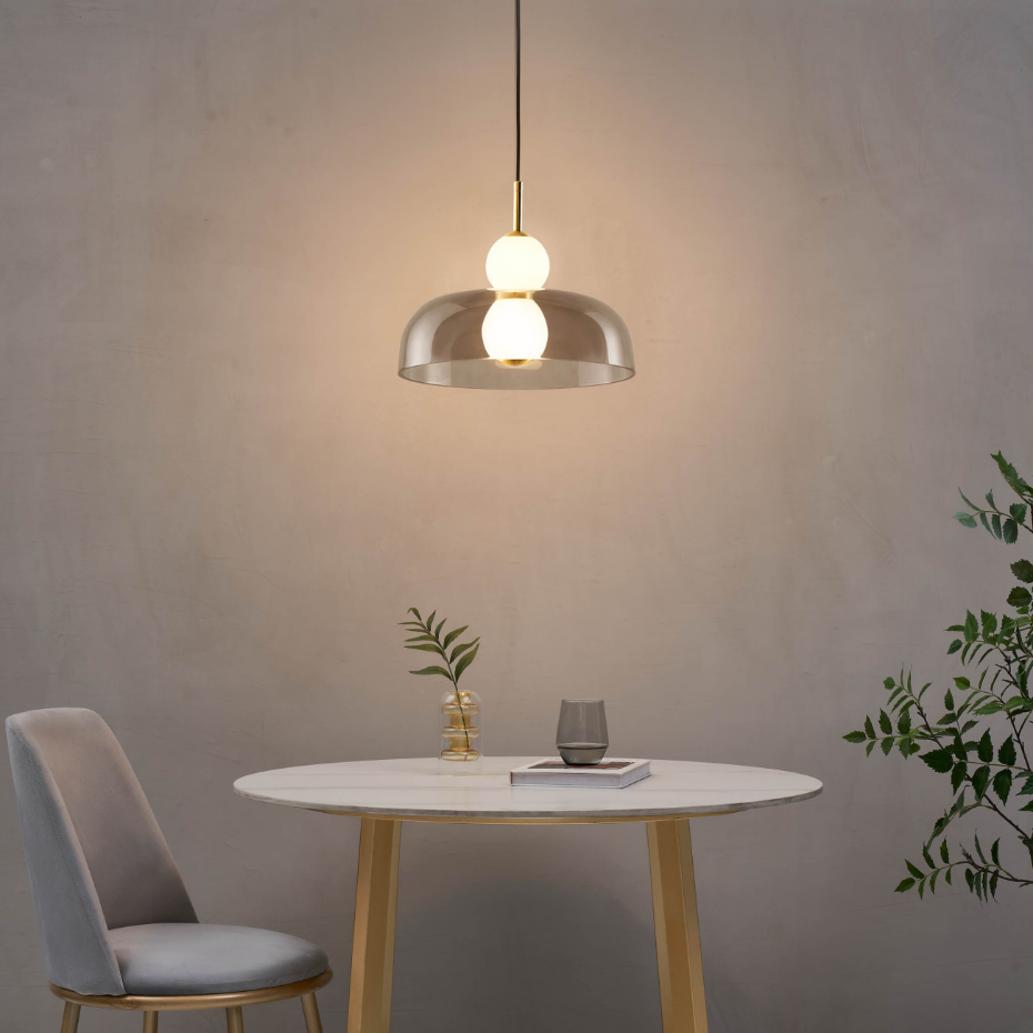 Suspension en verre finition laiton - SANTO