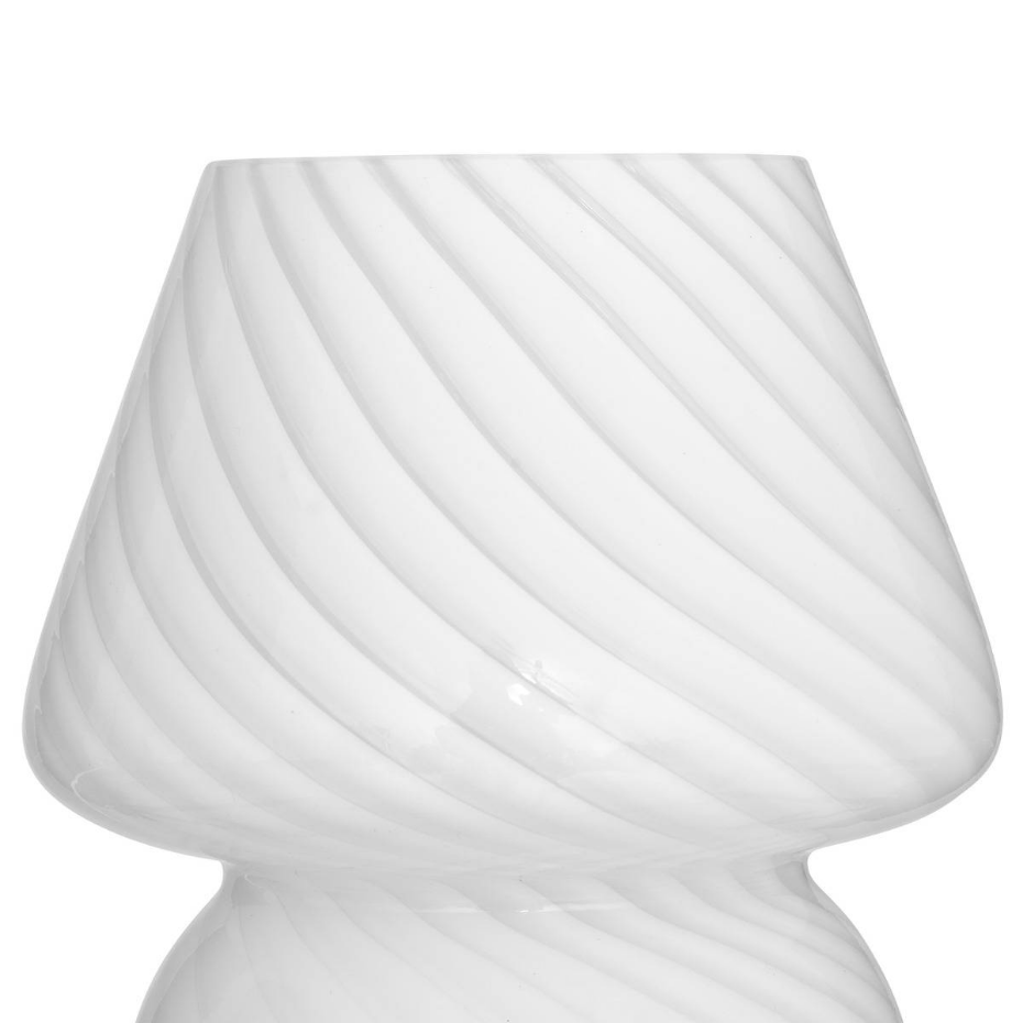 Lampe champignon verre strié CARA