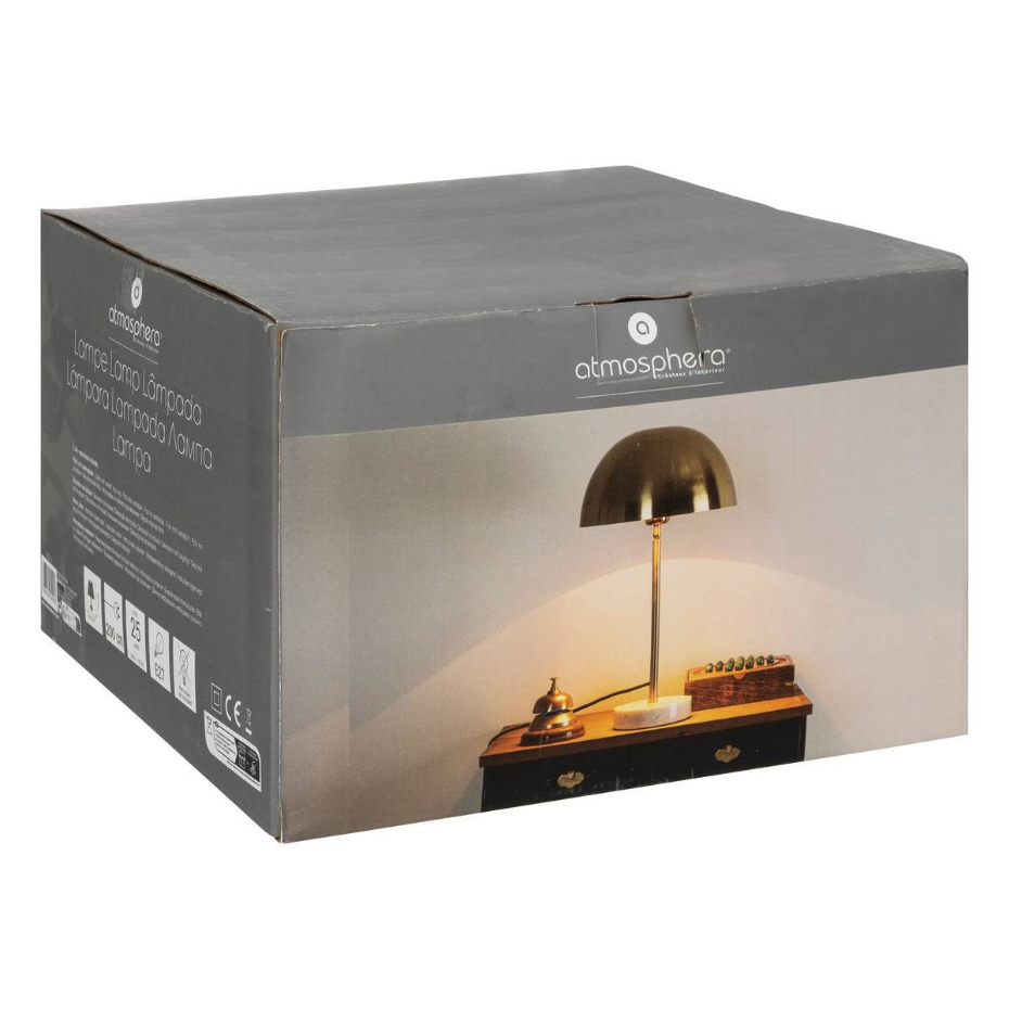 Lampe marbre et métal doré LILIO
