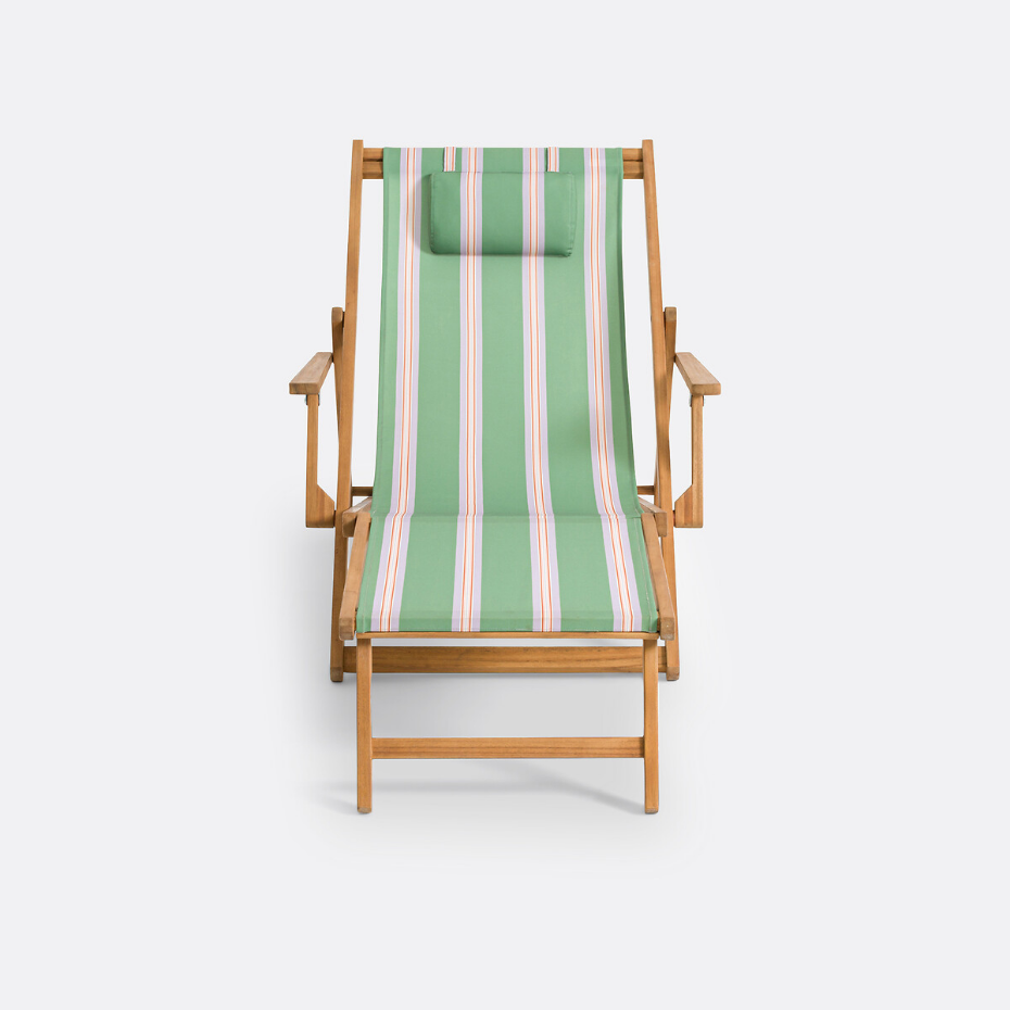 Chaise longue acacia et toile, Veniza