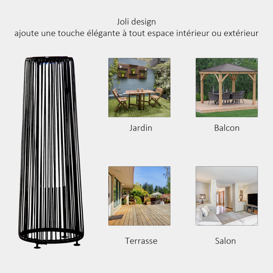 Lampadaire LED de jardin style colonial résine filaire