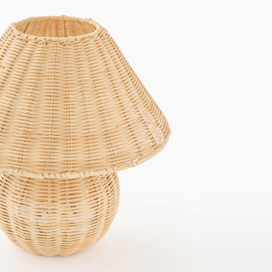Lampe de chevet, 38x38cm, en rotin