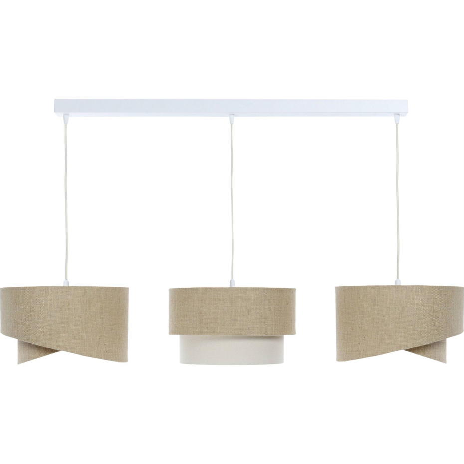 Suspension rectangulaire en jute et lin Boho