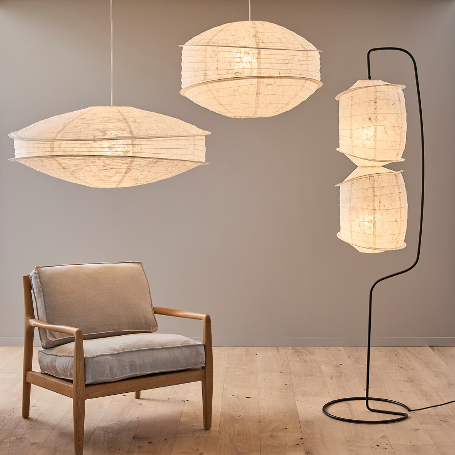 Suspension en papier texturé, diamètre 91 cm, NASSAH