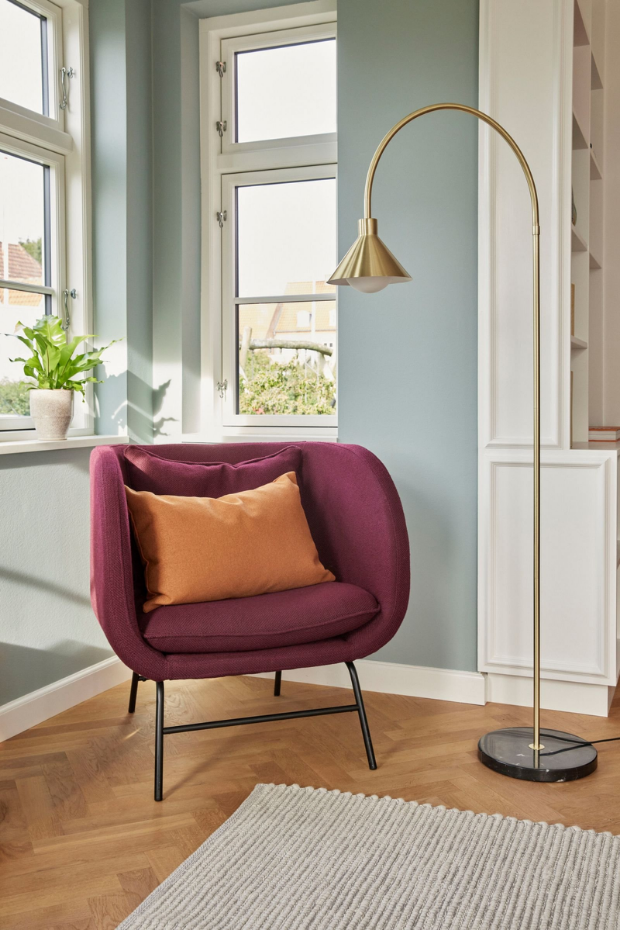 Lampadaire arc  base marbre