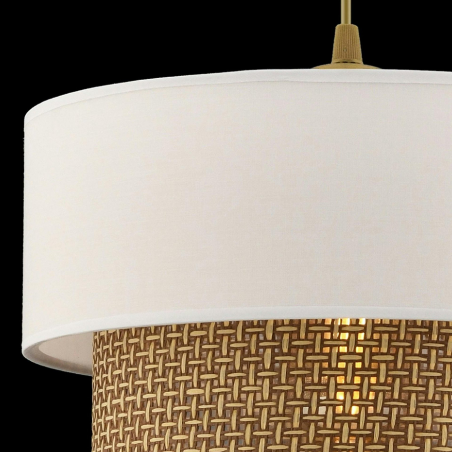 Suspension blanche - double abat-jour avec tressage ZURICH