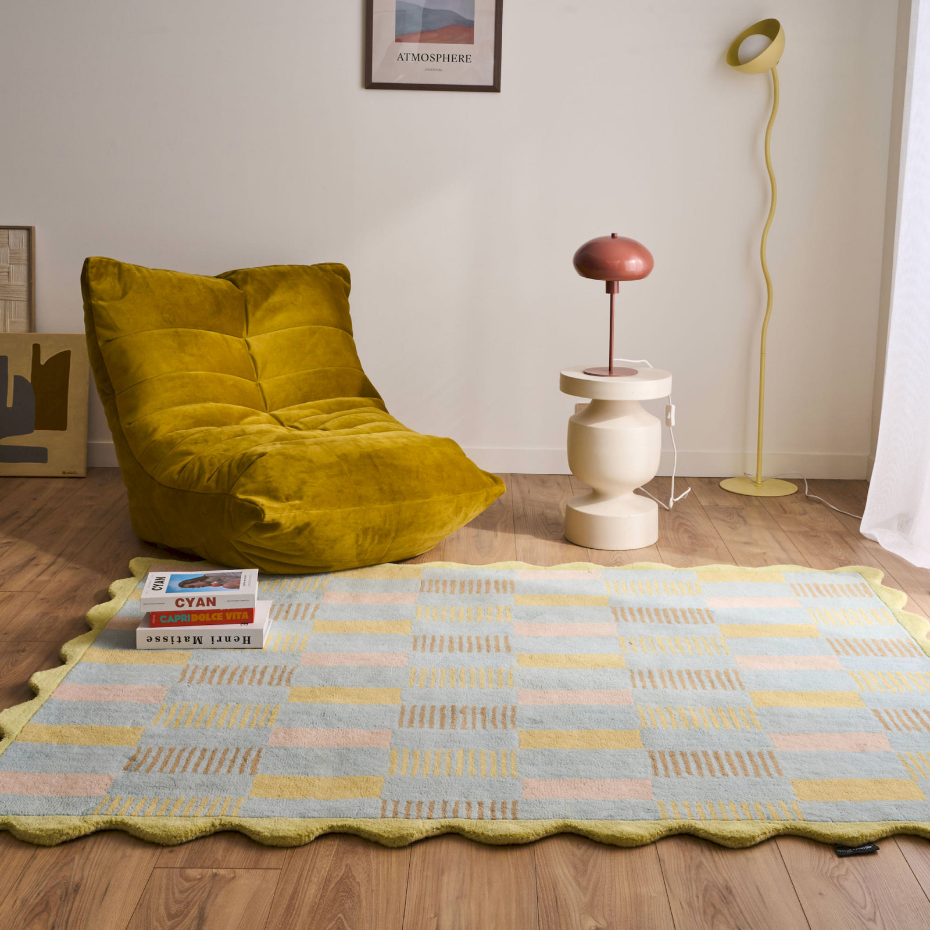 Tapis fait main en laine et coton Pantone