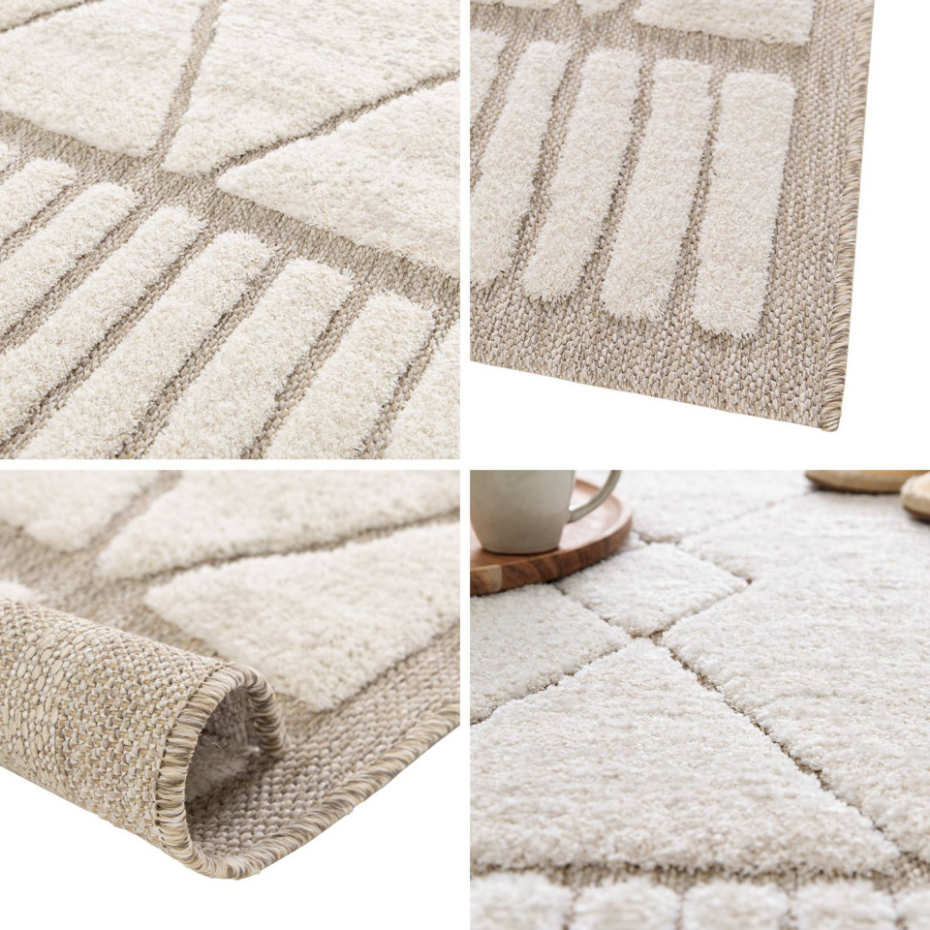 Tapis intérieur motif ethnique berbère beige et créme JUDY