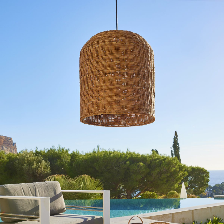 Suspension GIACOMO Extérieure Rotin Beige H45cm