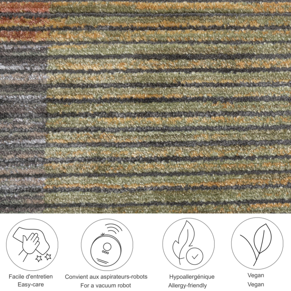 Tapis tissé en patch design et en look kort - Corduletta