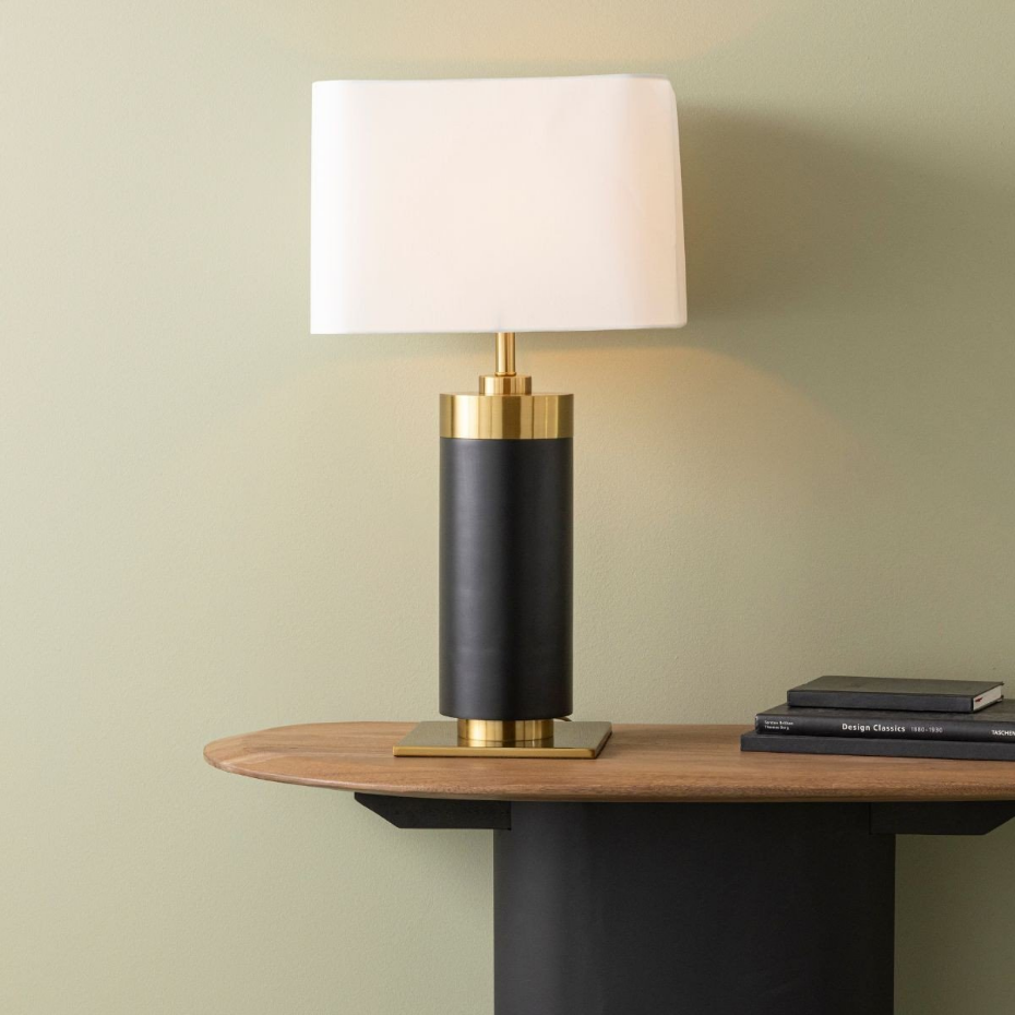 Lampe à poser en métal noir et finition laiton doré H73 cm - VENDOME