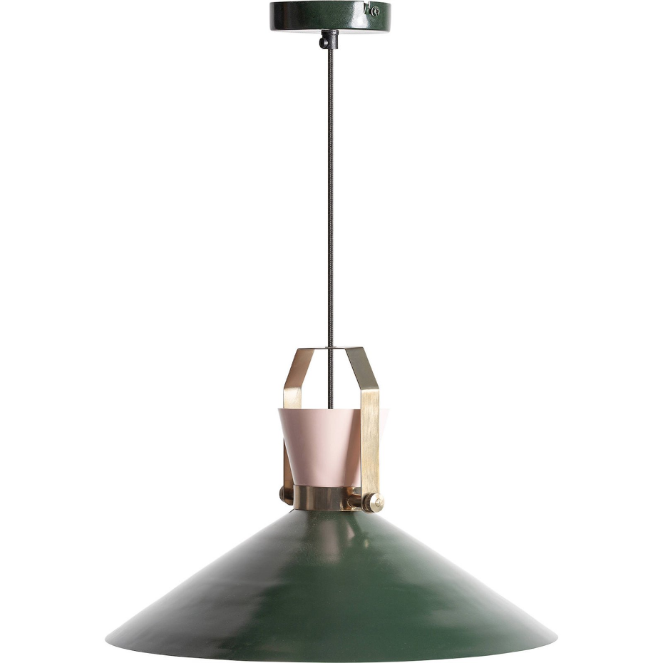 Lustre suspendu en fer et acier finition marbrée