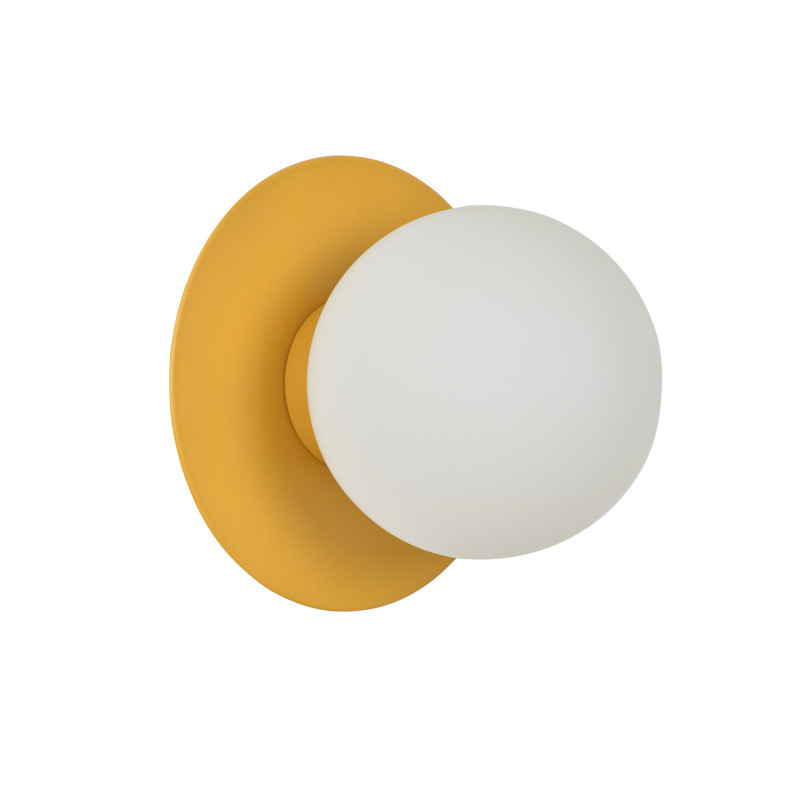 Applique globe verre et métal jaune Manor