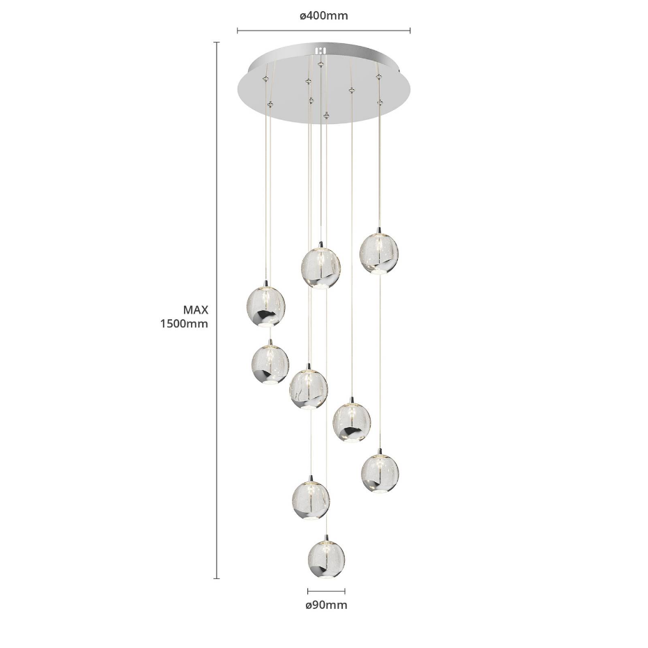 Suspension en verre designLED, Hayley