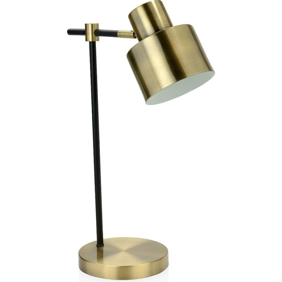 Lampe de table ronde en fer style industriel