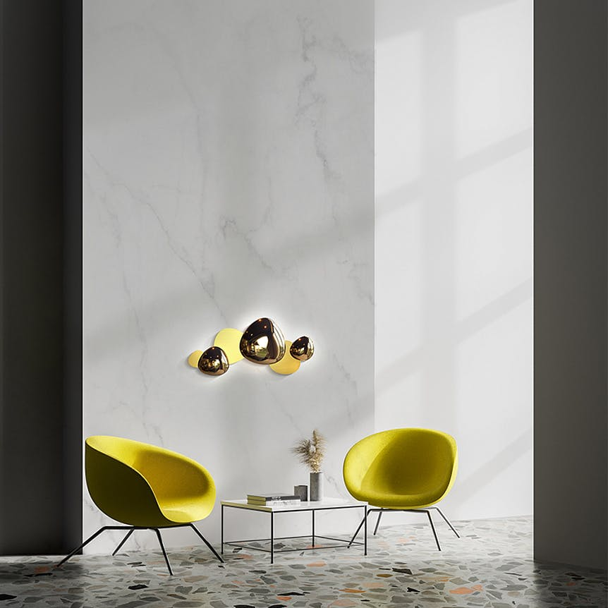 Applique murale moderne LED galets métal ELY