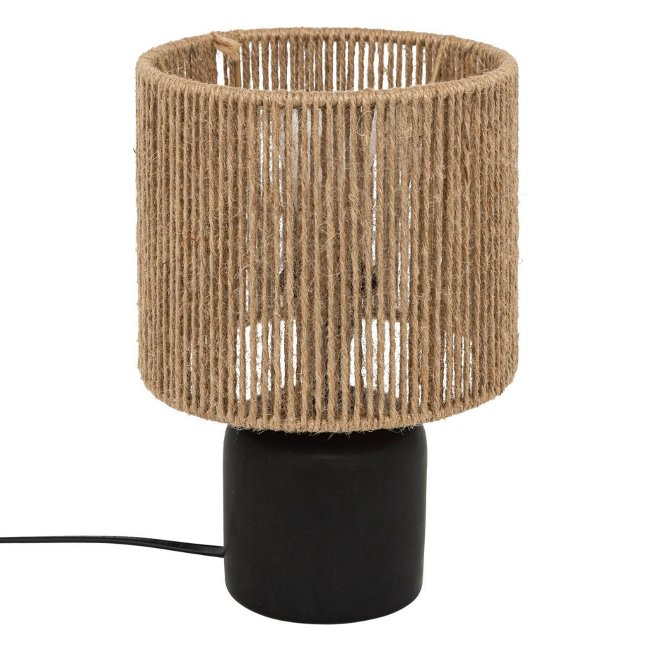 Lampe à poser céramique et chanvre KOBY