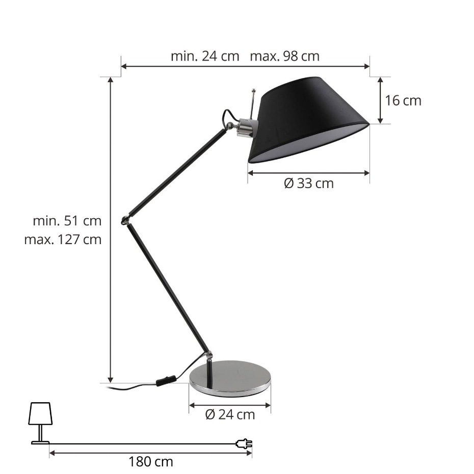 Lampe à poser en métal, Dansari