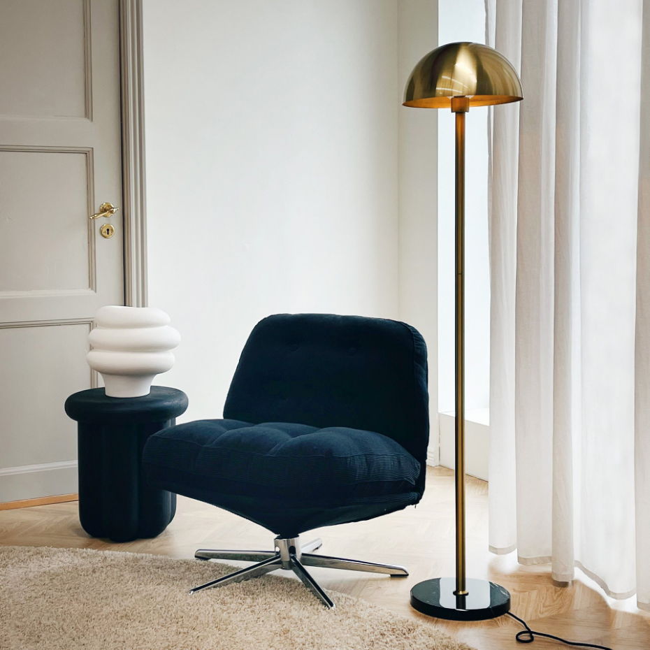 Lampadaire en Métal brass/marble Menton
