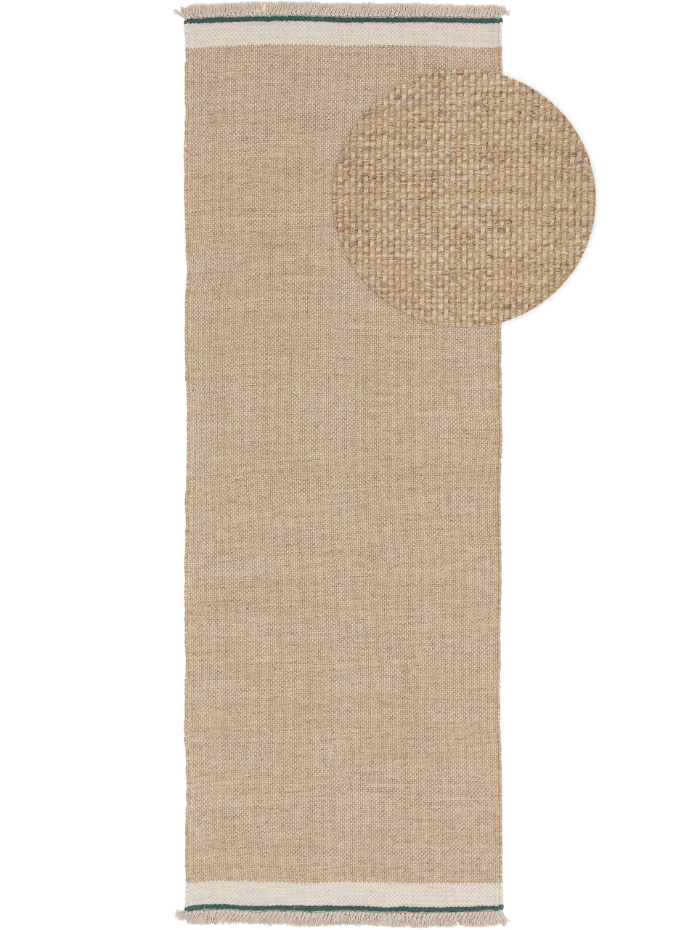 Tapis de couloir en laine tissé main KARLA