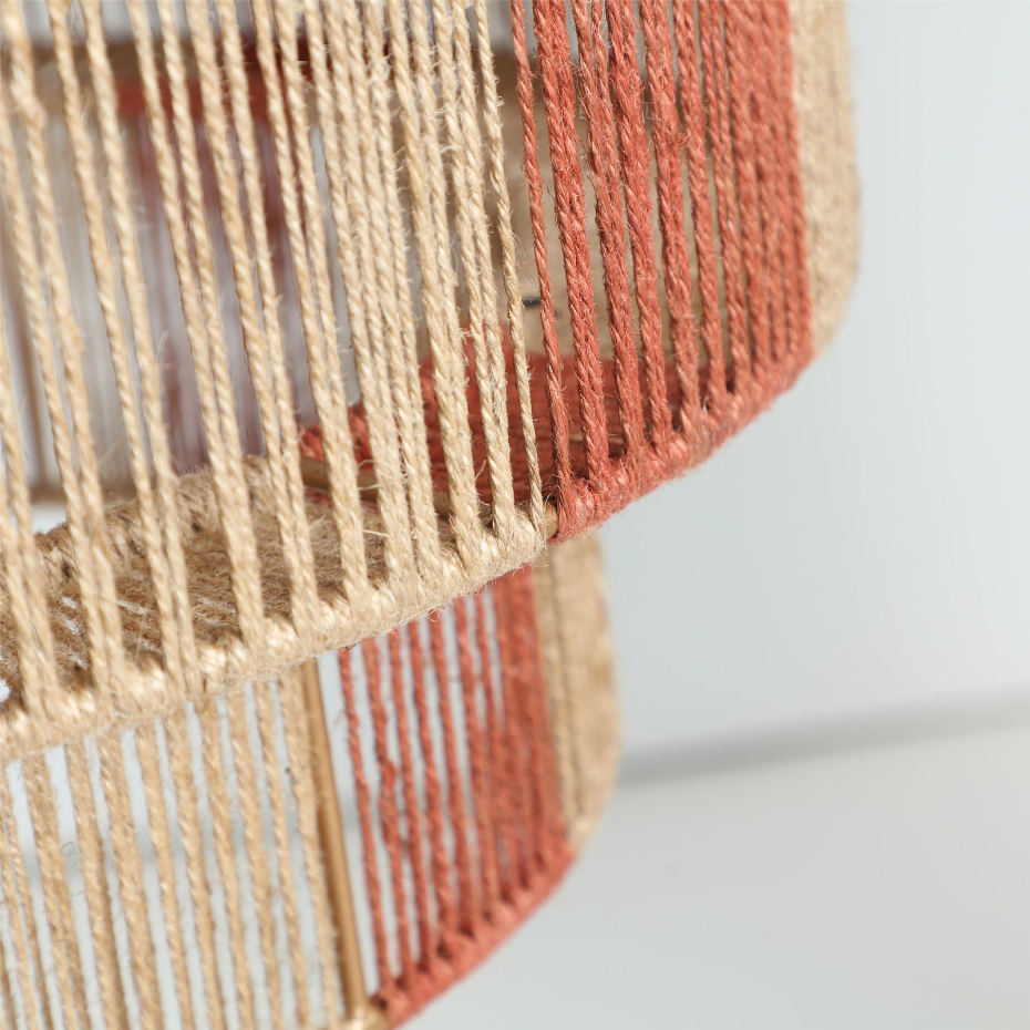 Suspension plafond en jute et fer