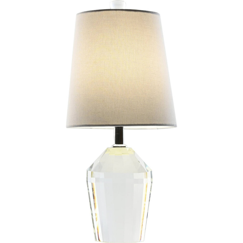 Lampe de salon ronde en verre et lin Glam