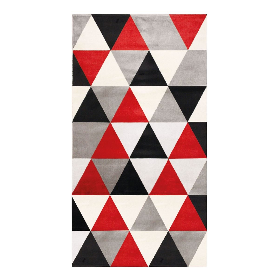 Tapis salon toucher laineux motif triangles  GEO SCANDI