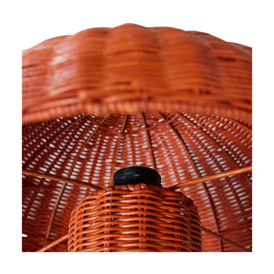 Lampe de table champignon rotin