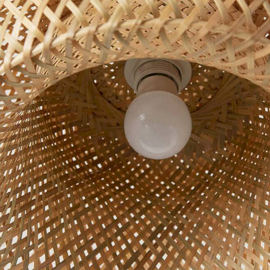 Suspension en métal et bambou tressé 38 cm