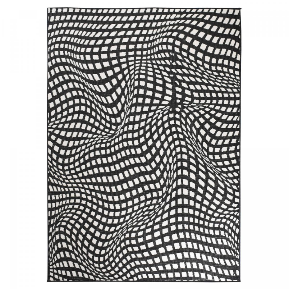 Tapis extérieur, kilim reversible LYN2 BK REVERSIBLE
