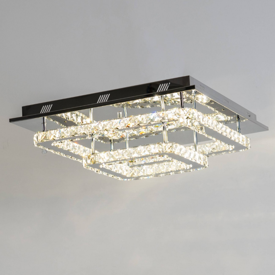 Plafonnier LED carré cristal - WADE