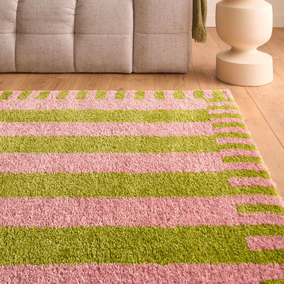 Tapis de salon vintage à rayures GROOVY