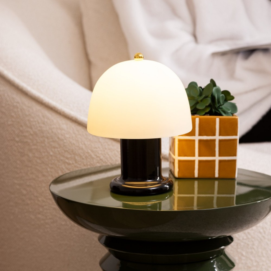 Lampe Led Haut 21  Verre Noir
