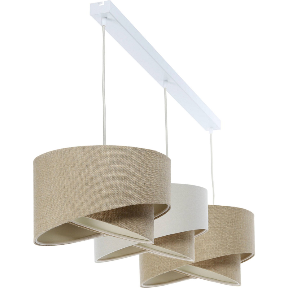 Suspension rectangulaire en jute et lin Boho