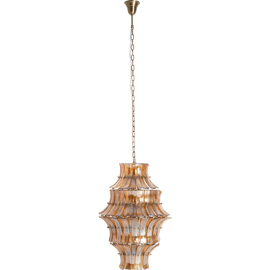 Lustre vintage en cristal finition marbrée
