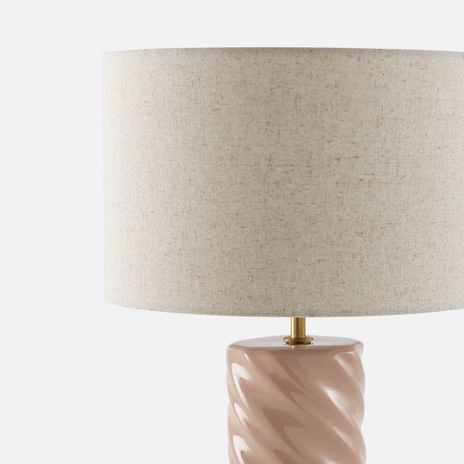 Lampe à poser céramique et lin, Dehen