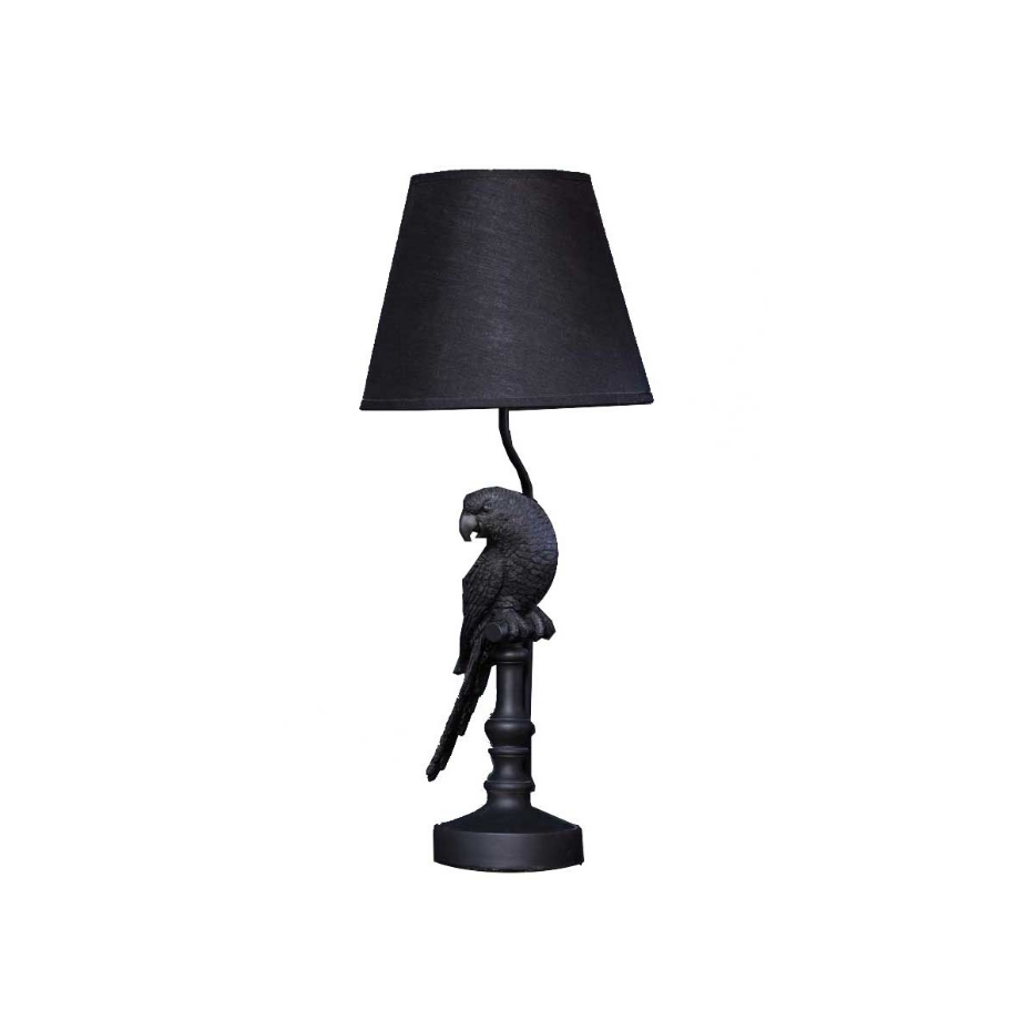 Lampe à Poser Noire Perroquet avec Abat-jour