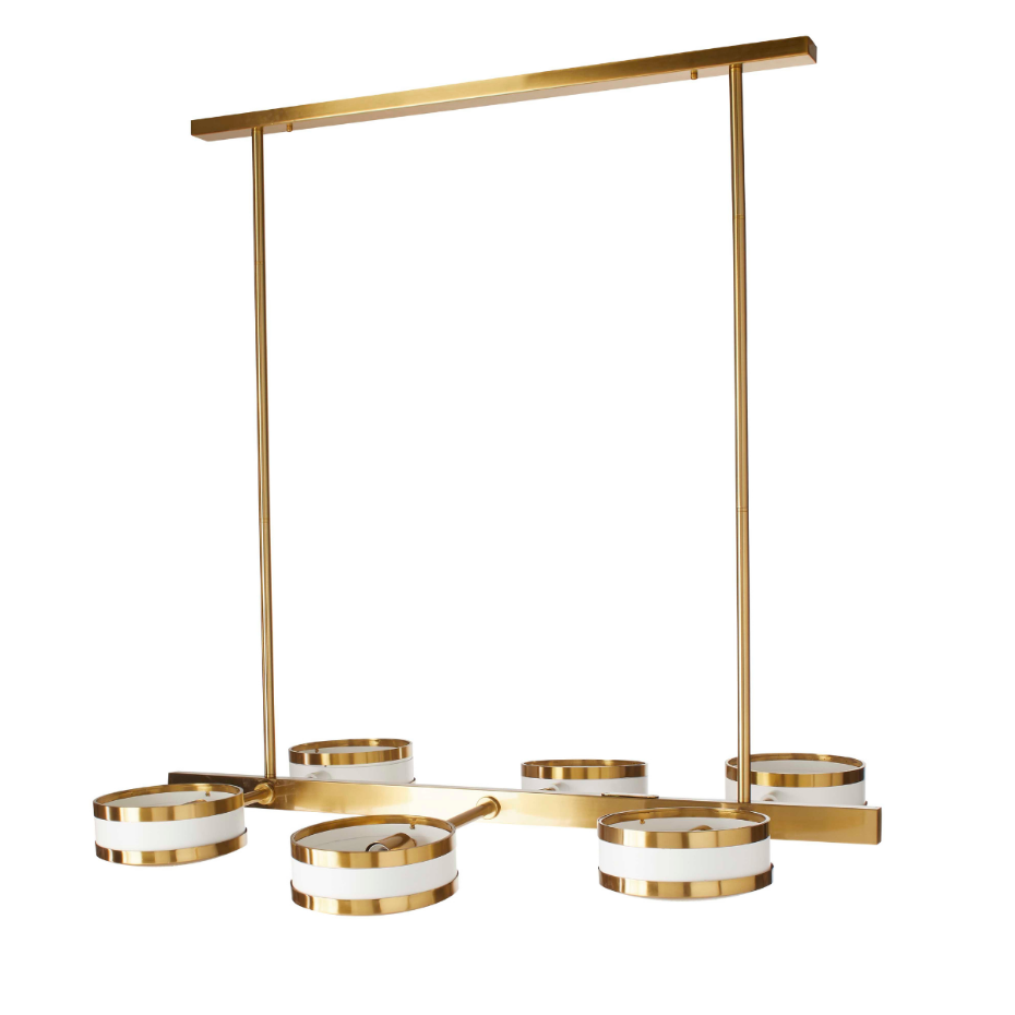 Lustre en métal blanc et doré SONIK