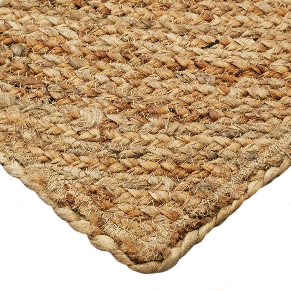 Tapis de salon en jute tressé main motif lignes  SUNNY JUTE