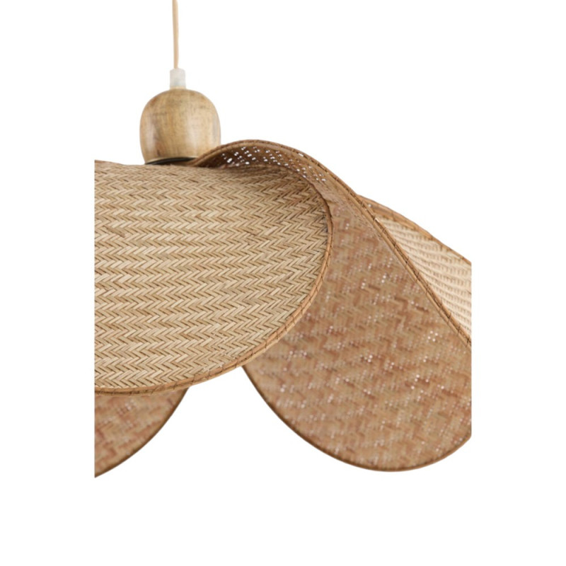 Suspension fibre naturelle et bois D48 LAVRIO