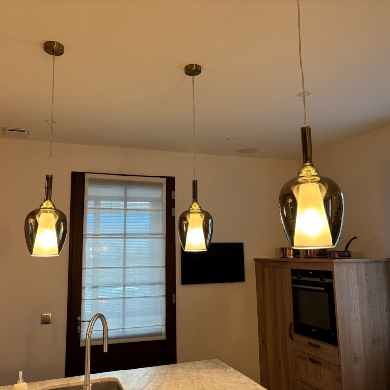 Suspension design Verre doré Ofelia10