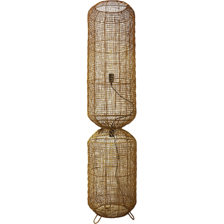 Lampadaire en rotin forme ronde