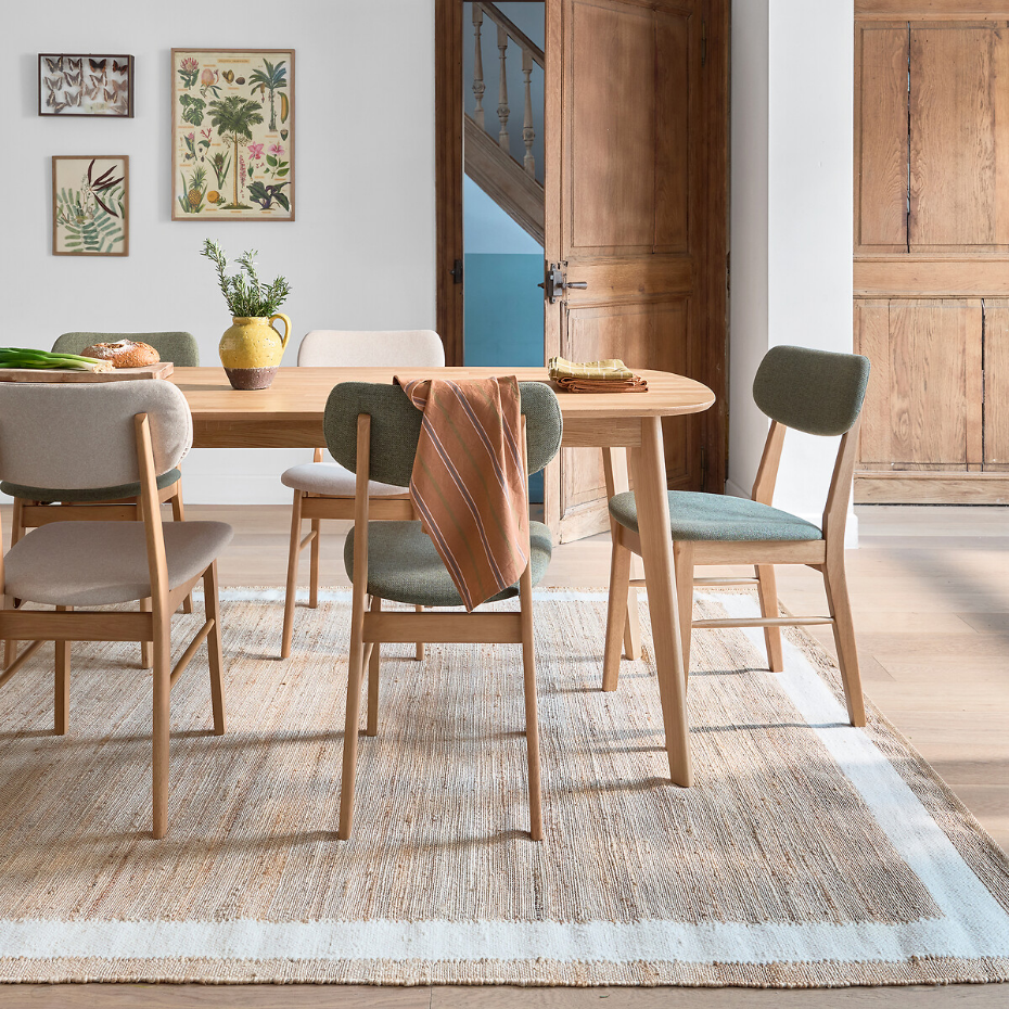 Tapis jute et laine avec contour, Arian