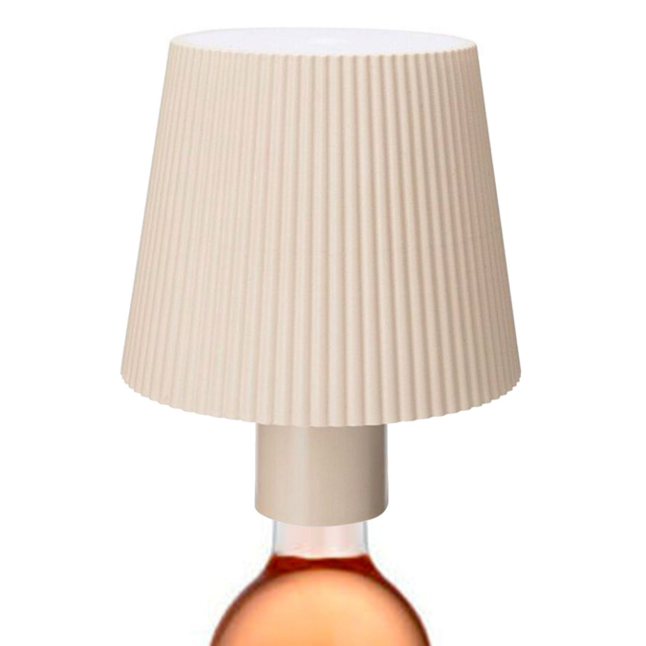 Set de 2 lampes pour bouteilles LED sans fil beige 10x8cm