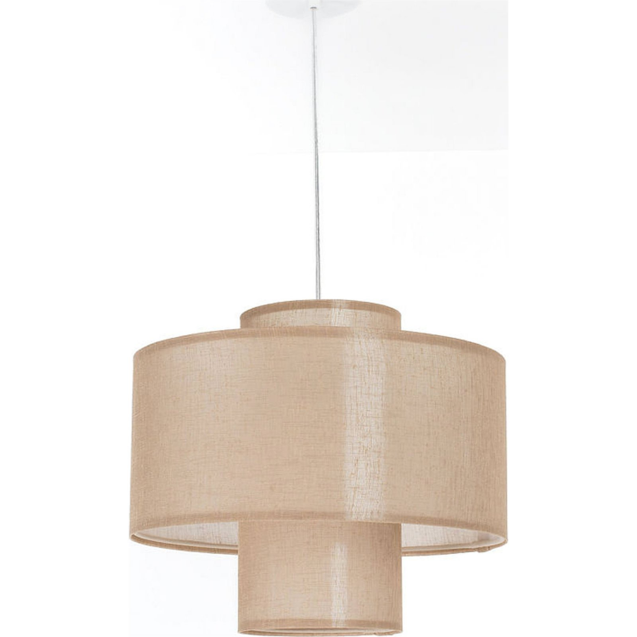 Suspension ronde en jute et lin Twin Light