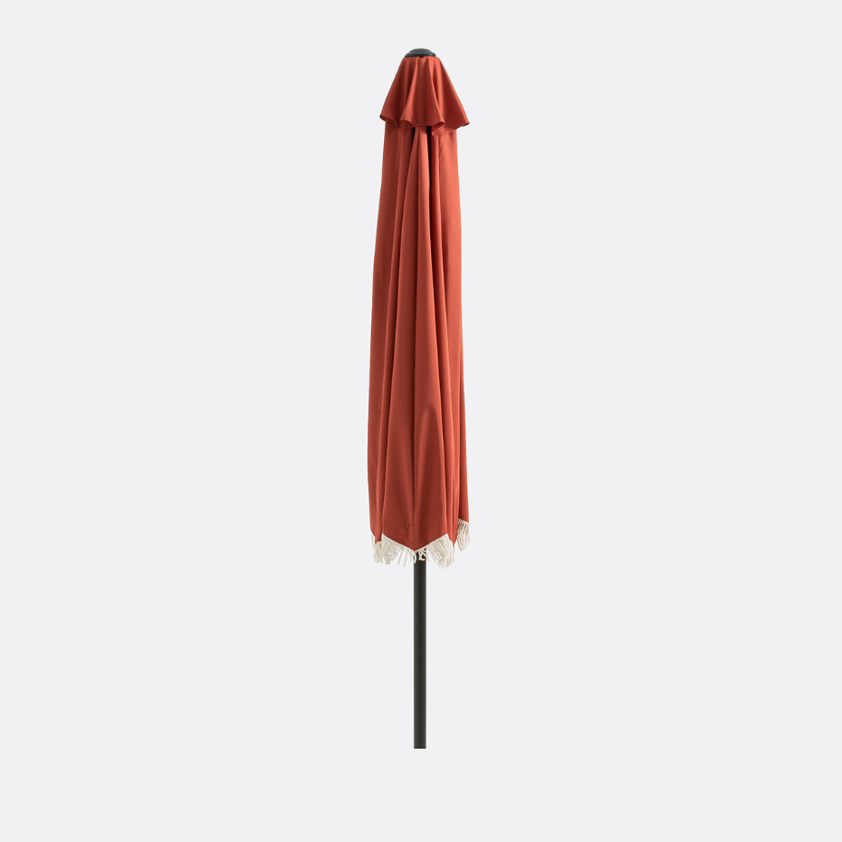 Demi-parasol de balcon à franges Medio