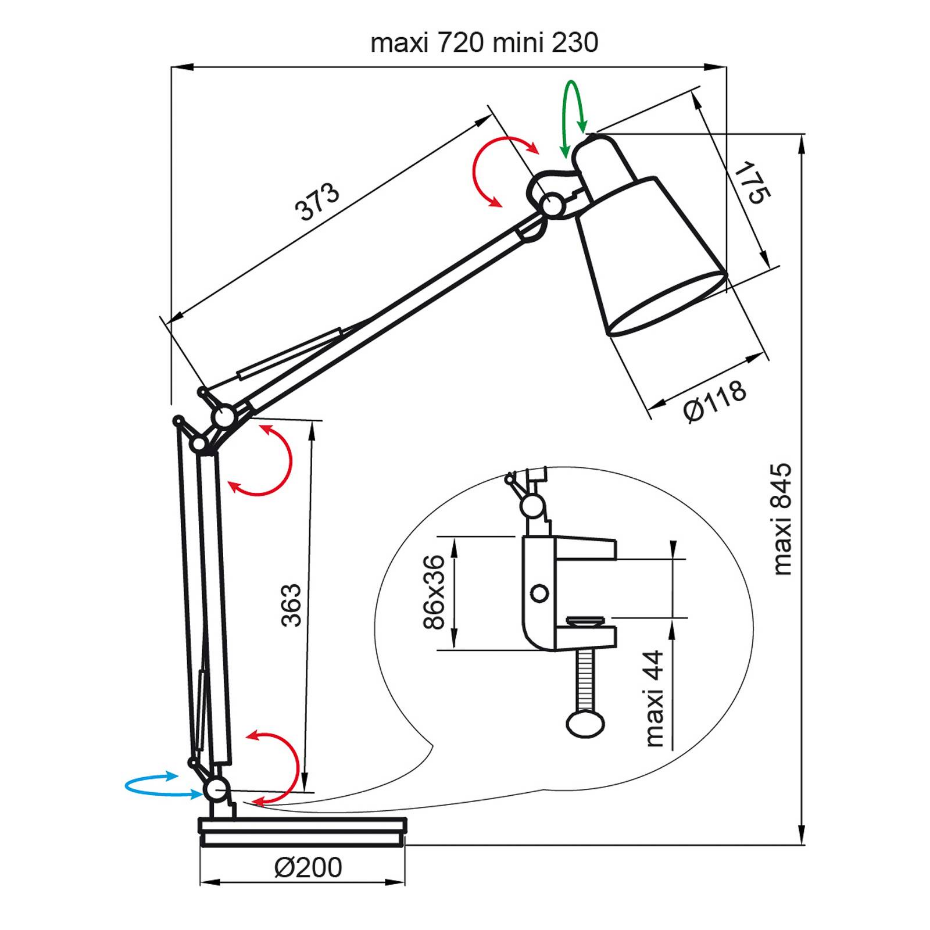 Lampe à poser en métal moderne, Casting